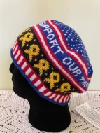 Support Our Troops Knit Hat (1 of a Kind)