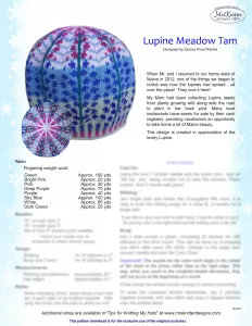 Lupine Meadow Tam Pattern