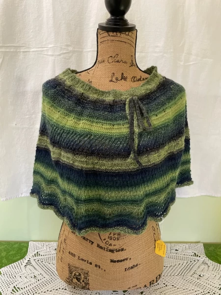 Green Drawstring Poncho